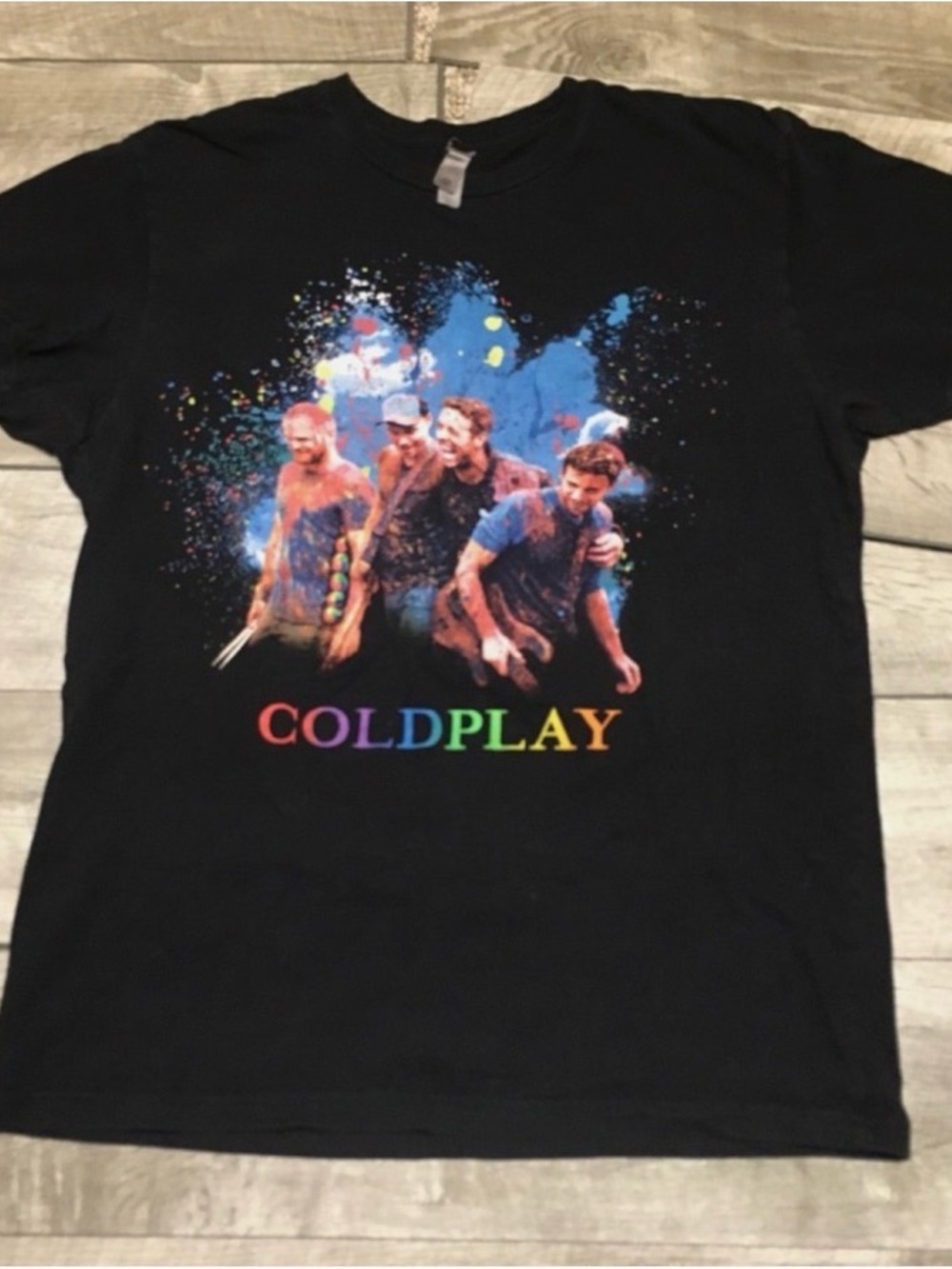 Coldplay 2017 A Head Full of Dreams Tour T Shirt Black Concert Music Size Medium